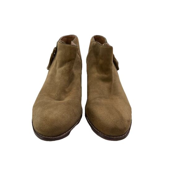 Vionic Boots Women’s 9.5 Serena Ankle Booties Brown Suede Side Zip Block Heels - Picture 5 of 9